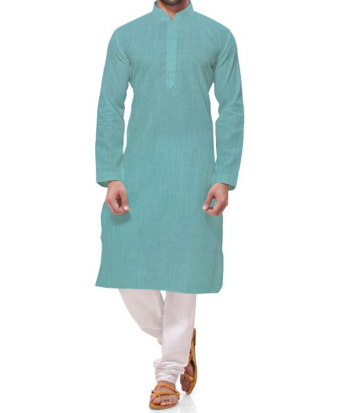 Linen Club Tiffany Blue 70 LEA 100% Pure Linen Kurta Fabric