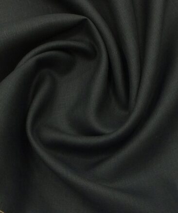 Linen Club Black 100% Pure Linen Kurta Pajama Fabric