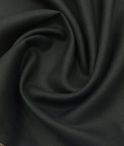 Linen Club Black 100% Pure Linen Kurta Pajama Fabric