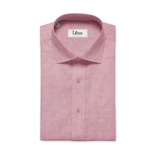 Linen Club Casino Pink 100% Pure Linen Shirt Fabric