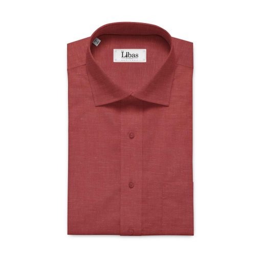 Linen Club Raspberry Red 100% Pure Linen Shirt Fabric