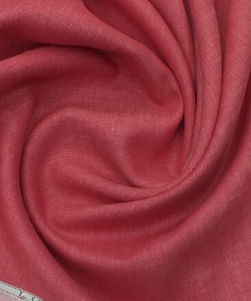 Linen Club Raspberry Red 100% Pure Linen Shirt Fabric