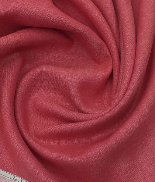 Linen Club Raspberry Red 100% Pure Linen Shirt Fabric