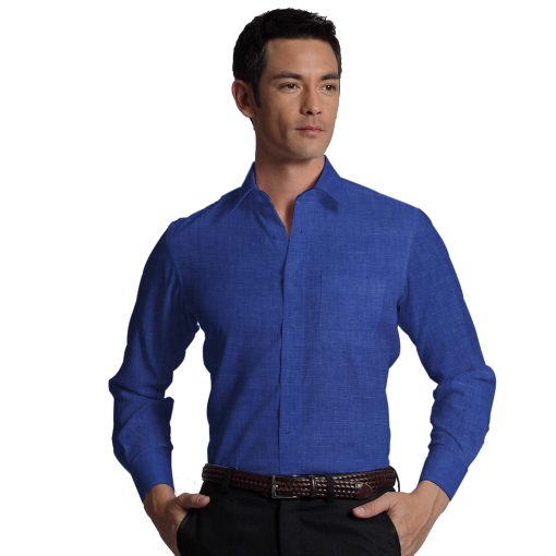 Linen Club Royal Blue 100% Pure Linen Shirt Fabric