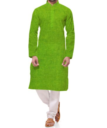 Cadini by Siyaram's Bright Green 60 LEA 100% Pure Linen Kurta Fabric