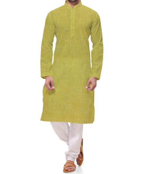 Cadini by Siyaram's Canary Yellow 60 LEA 100% Pure Linen Kurta Fabric