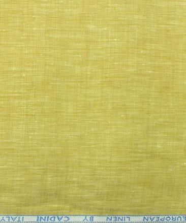 Cadini by Siyaram's Canary Yellow 60 LEA 100% Pure Linen Kurta Fabric