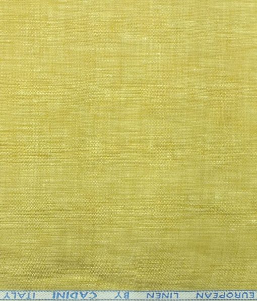 Cadini by Siyaram's Canary Yellow 60 LEA 100% Pure Linen Kurta Fabric