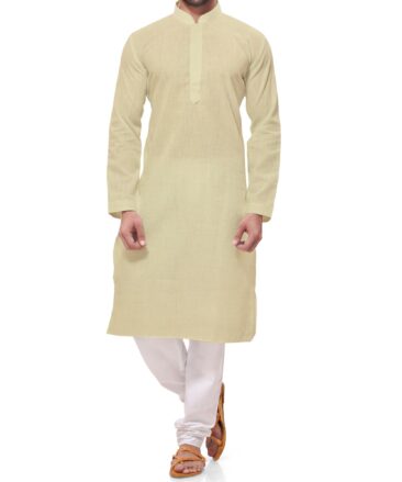 Nemesis ButterMilk Beige 100% Pure Linen Kurta Fabric