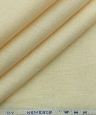 Nemesis ButterMilk Beige 100% Pure Linen Kurta Fabric