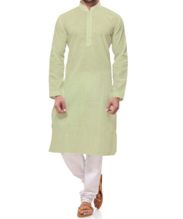 Nemesis Lemonish Cream 100% Pure Linen Kurta Fabric