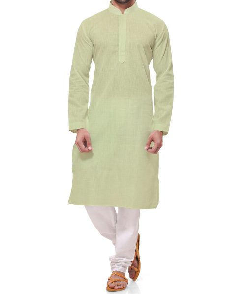 Nemesis Lemonish Cream 100% Pure Linen Kurta Fabric