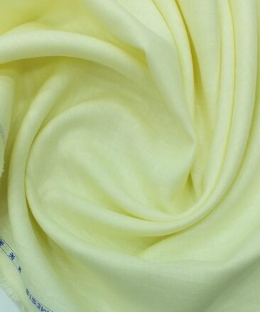 Nemesis Lemonish Cream 100% Pure Linen Kurta Fabric