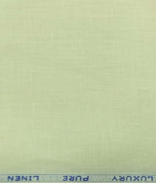 Nemesis Lemonish Cream 100% Pure Linen Kurta Fabric