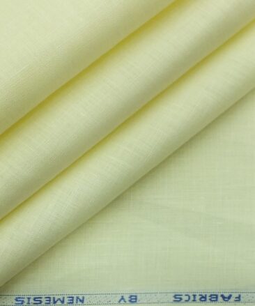 Nemesis Lemonish Cream 100% Pure Linen Kurta Fabric