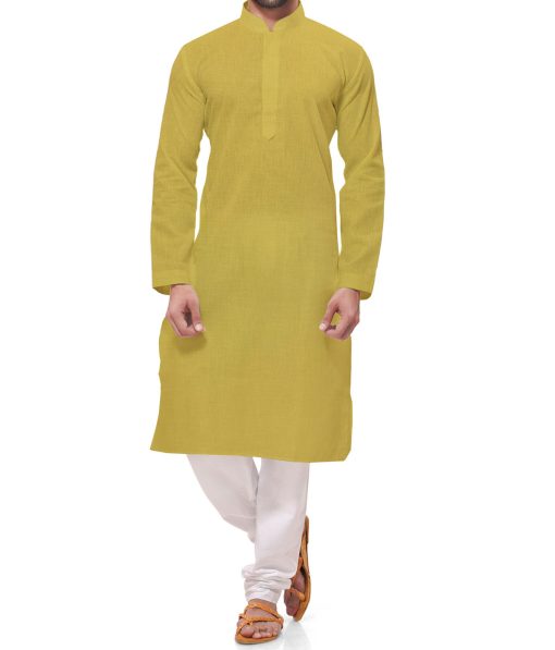 Nemesis Mustard Yellow 100% Pure Linen Kurta Fabric