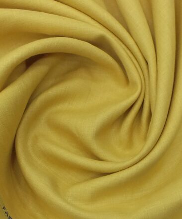 Nemesis Mustard Yellow 100% Pure Linen Kurta Fabric