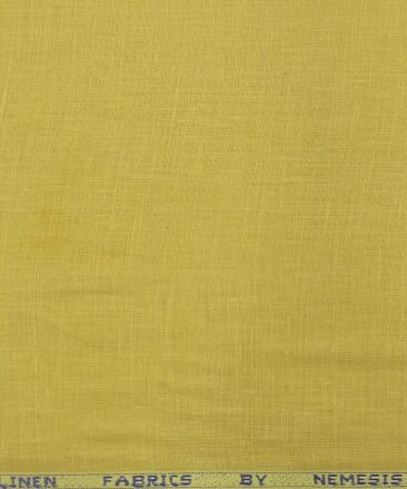 Nemesis Mustard Yellow 100% Pure Linen Kurta Fabric