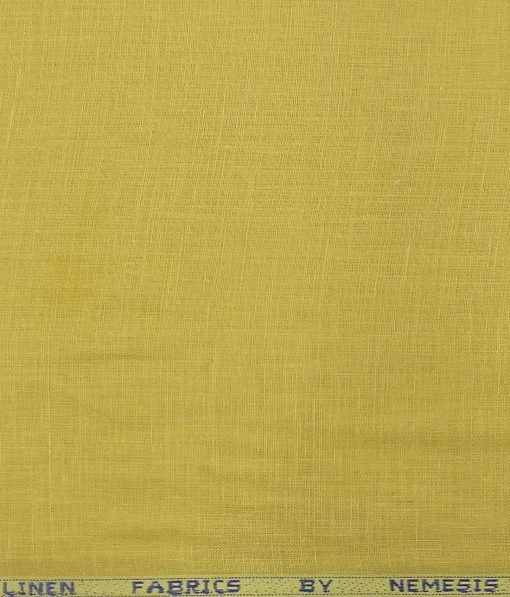 Nemesis Mustard Yellow 100% Pure Linen Kurta Fabric