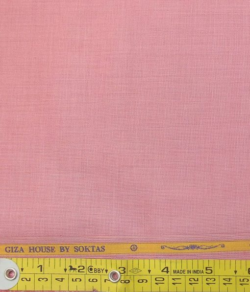 Soktas Men's Roselle Pink 120's Giza Cotton Pinpoint Oxford Shirt Fabric