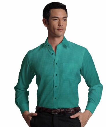 Soktas Men's Sea Green 120's Giza Cotton Self Design Shirt Fabric