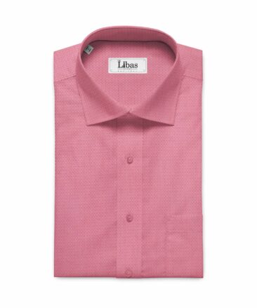 Solino Men's Rose Pink Giza Cotton Jacquard Weave Shirt Fabric