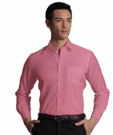 Solino Men's Rose Pink Giza Cotton Jacquard Weave Shirt Fabric