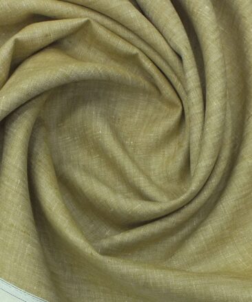 Linen Club Biscotti Beige 100% Pure Linen Self Design Unstitched Trouser Fabric