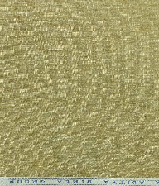 Linen Club Biscotti Beige 100% Pure Linen Self Design Unstitched Trouser Fabric