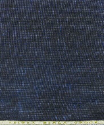 Linen Club Dark Royal Blue 100% Pure Linen Structured Unstitched Trouser Fabric