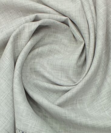 Linen Club Light Oyster Beige 100% Pure Linen Self Design Unstitched Trouser Fabric