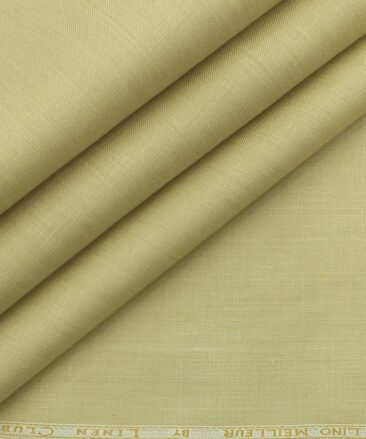 Linen Club Parmesean Beige 100% Pure Linen Self Design Unstitched Trouser Fabric