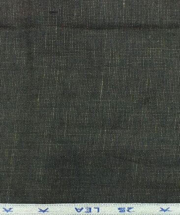 Arvind Dark Brownish Green 100% Pure Linen 25 LEA Structured Unstitched Trouser Fabric