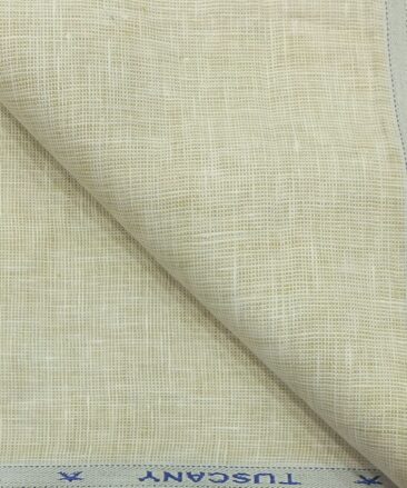 Arvind Light Beige 100% Pure Linen 25 LEA Structured Unstitched Trouser Fabric