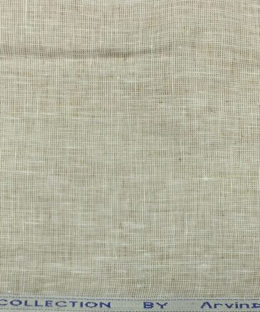 Arvind Butter Light Oat Beige 100% Pure Linen 25 LEA Structured Unstitched Trouser Fabric