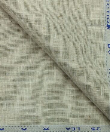 Arvind Butter Light Oat Beige 100% Pure Linen 25 LEA Structured Unstitched Trouser Fabric