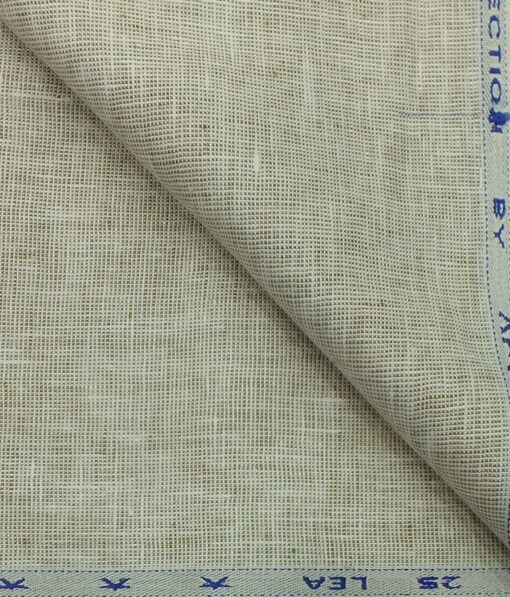 Arvind Butter Light Oat Beige 100% Pure Linen 25 LEA Structured Unstitched Trouser Fabric