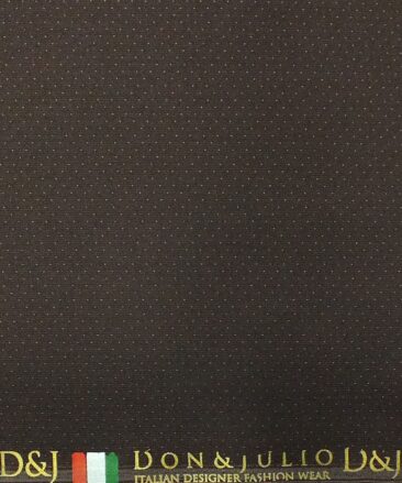 Don & Julio (D & J) Pecan Brown Dotted Premium Party Wear Three Piece Unstitched Suit Length Fabric (Unstitched - 3.75 Mtr)