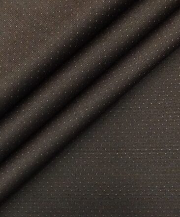 Don & Julio (D & J) Pecan Brown Dotted Premium Party Wear Three Piece Unstitched Suit Length Fabric (Unstitched - 3.75 Mtr)