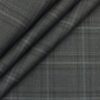 Italian Channel Dark Grey Broad Checks Premium Party Wear Three Piece Unstitched Suit Length Fabric (Unstitched - 3.75 Mtr)