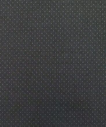 Mark & Peanni Blackish Grey Dotted Structured Premium Party Wear Three Piece Unstitched Suit Length Fabric (Unstitched - 3.75 Mtr)