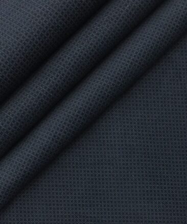 Arvind Dark Blue Structured 98% Cotton Stretchable Corduroy Trouser Fabric (Unstitched - 1.30 Mtr)