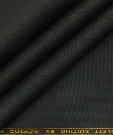 Arvind Black 100% Cotton Structured Trouser Fabric (Unstitched - 1.30 Mtr)