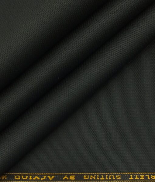 Arvind Black 100% Cotton Structured Trouser Fabric (Unstitched - 1.30 Mtr)