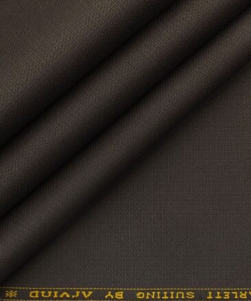 Arvind Brunetter Brown 100% Cotton Structured Trouser Fabric (Unstitched - 1.30 Mtr)