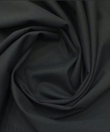 J.hampstead by Siyaram's Greyish Black 98% Giza Cotton Printed Stretchable Trouser Fabric (Unstitched - 1.30 Mtr)