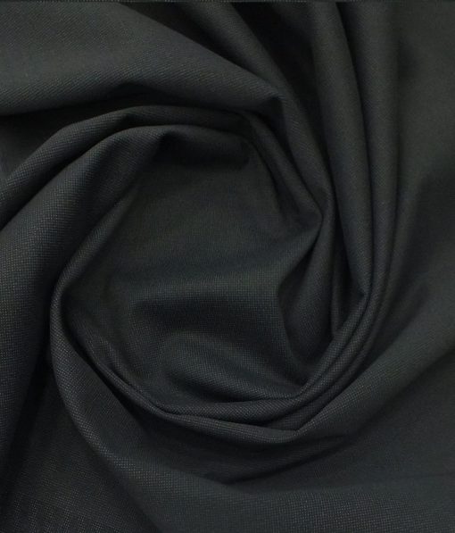 J.hampstead by Siyaram's Greyish Black 98% Giza Cotton Printed Stretchable Trouser Fabric (Unstitched - 1.30 Mtr)