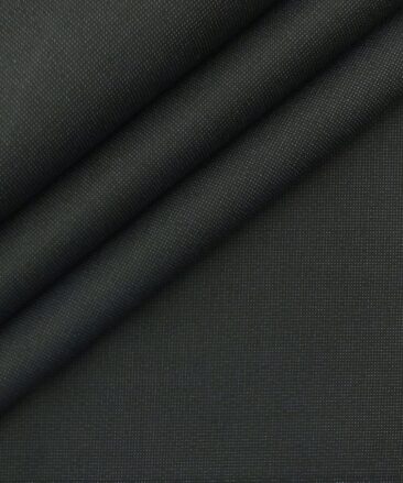 J.hampstead by Siyaram's Greyish Black 98% Giza Cotton Printed Stretchable Trouser Fabric (Unstitched - 1.30 Mtr)