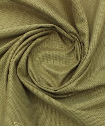 J.hampstead by Siyaram's Fawn Beige 98% Giza Cotton Printed Stretchable Trouser Fabric (Unstitched - 1.30 Mtr)