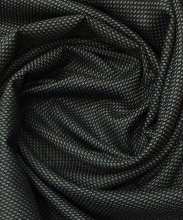 Don & Julio (D&J) Black & Grey Dobby Structured Terry Rayon Three Piece Suit Fabric (Unstitched - 3.75 Mtr)